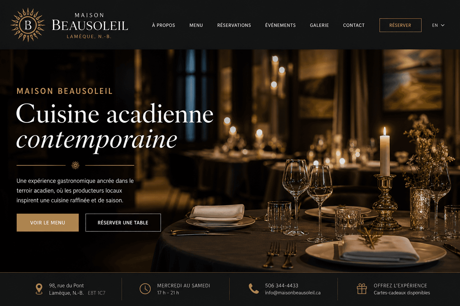 Maison Beausoleil — Contemporary Acadian dining · Lamèque